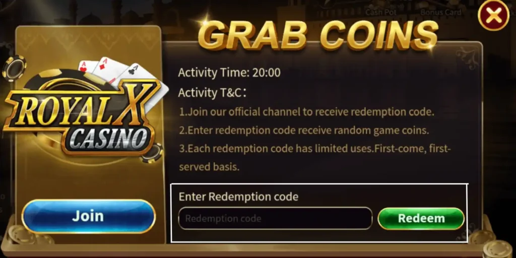 How to get Royal X Casino Redeem codes